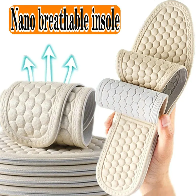 35-44EU Deodorant Sports Insoles Sweat Absorption Nano Deodorant  Antibacterial Comfortable Shoe Pads Massage Foot Care Cushion