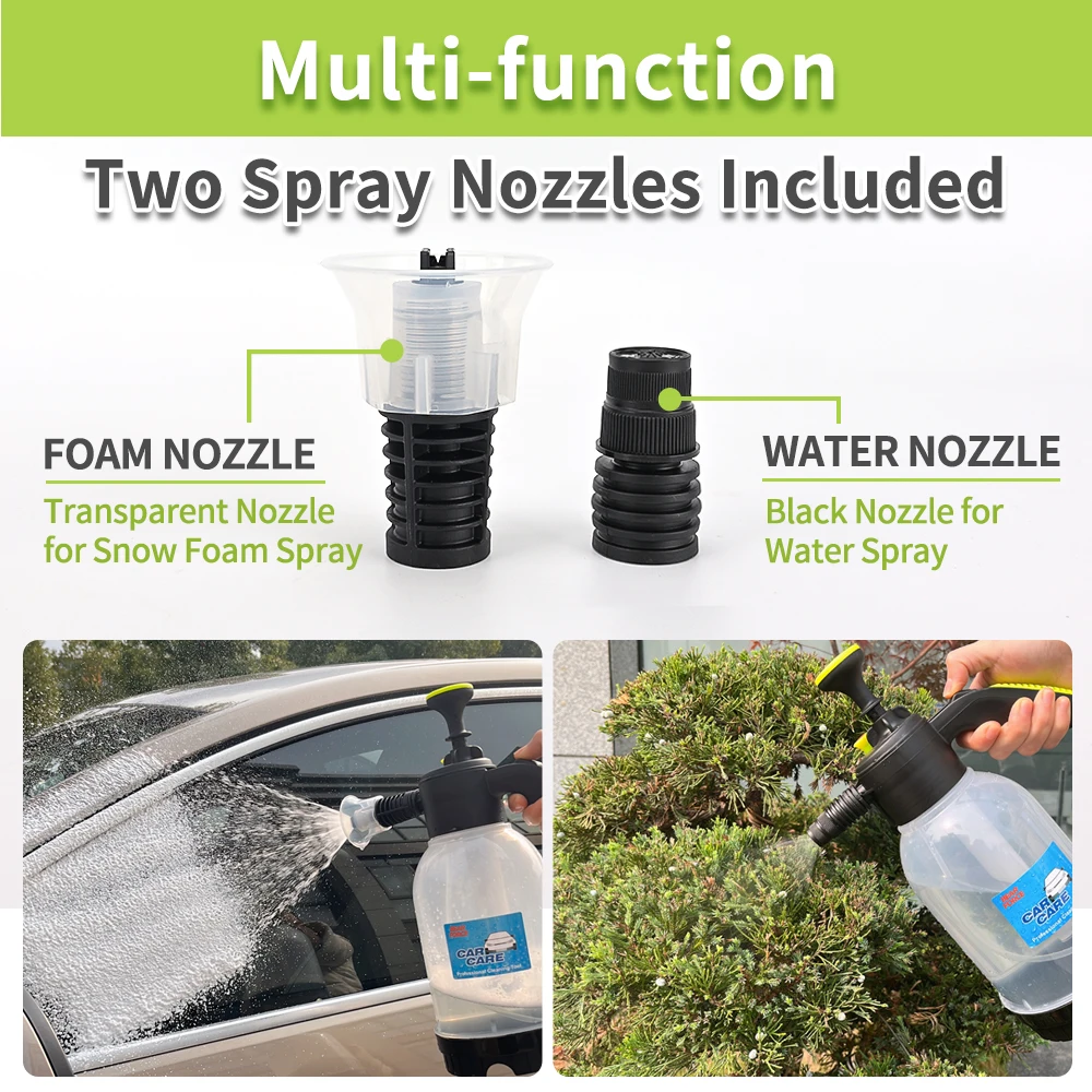 2L Hand Pump Foam Sprayer Snow Foam Gun Nozzle With Pressure Relief Valve Car Wash Spray Bottle Window Cleaning Tools - view 4