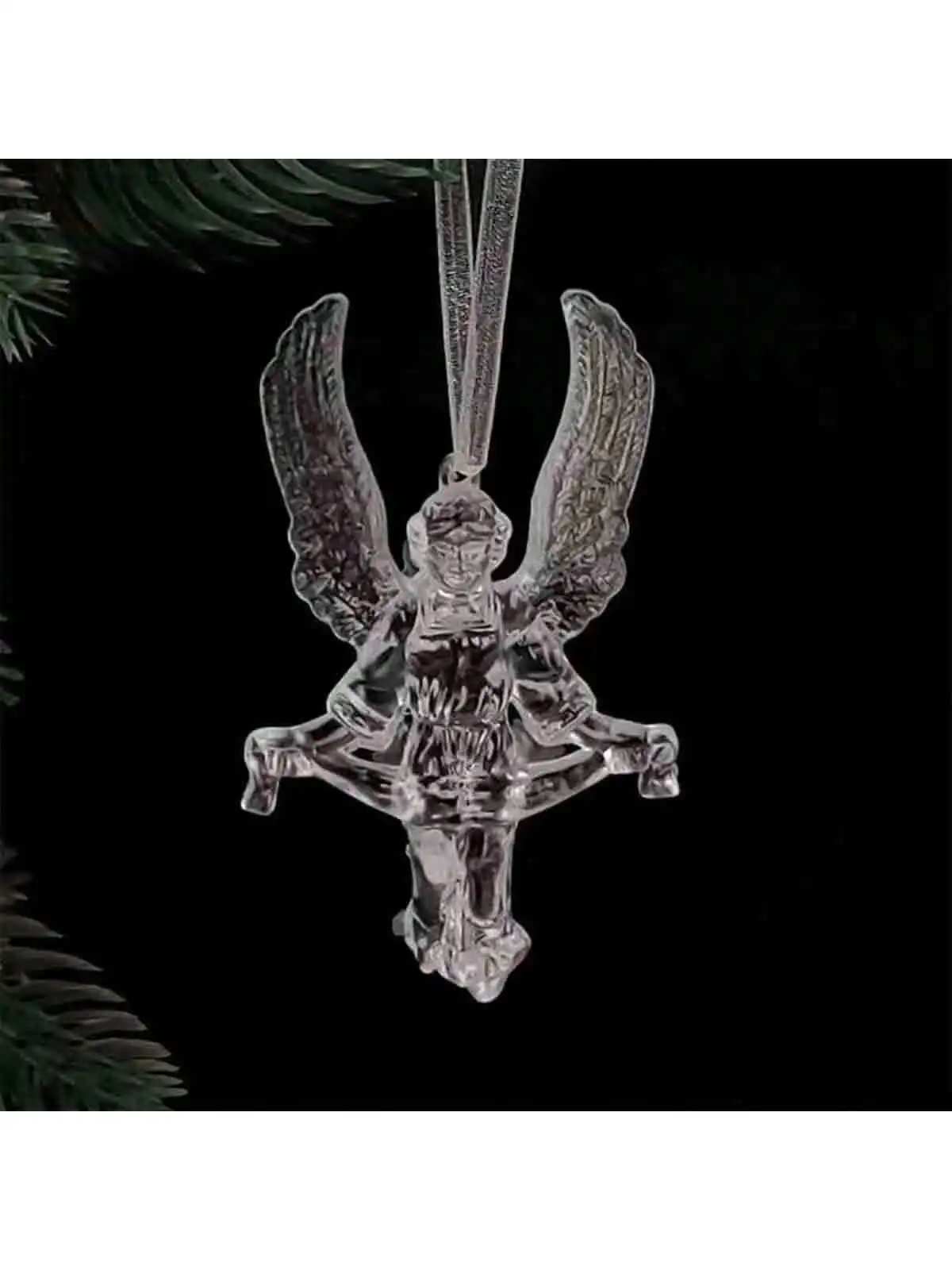 Weihnachtsbaum Dekoration Kristall Anhänger Weihnachtsschmuck Schneeflocke und Eiszapfen Weihnachten Hirsch Pentagramm Engel Ornament – Detail 9