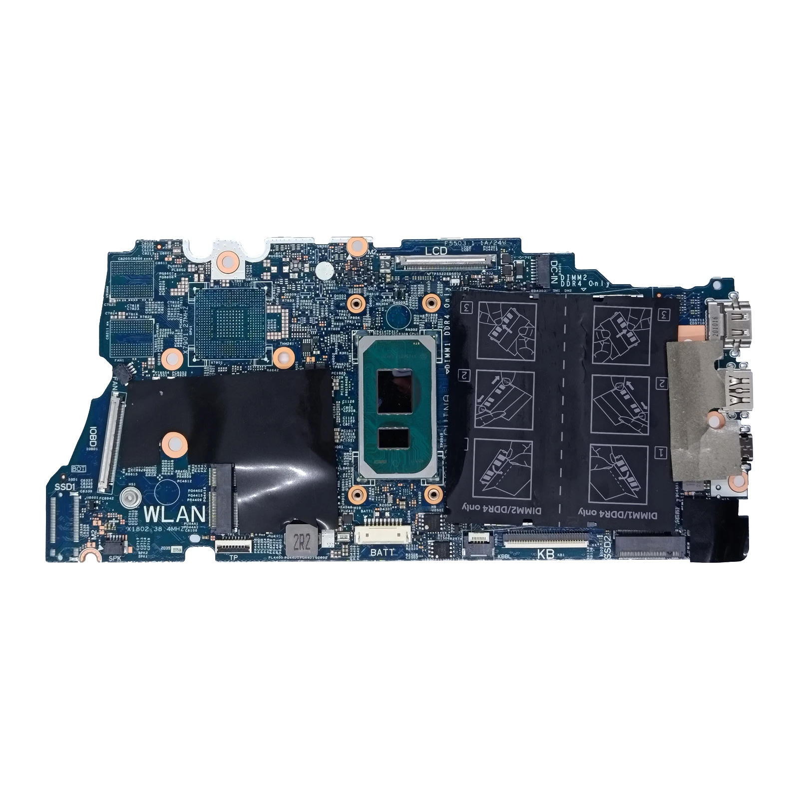 ノートパソコンのマザーボード Dell Inspiron 7706 2-in-1 i5-1135G7 i7-1165G7 CPU 2GB MX350 GPU ノートブックメインボード 19829-1