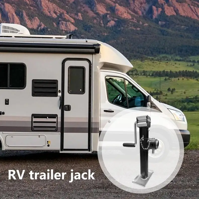 Trailer Tongue Jack 10 Inch Top-Wind Vertical Travel Camper Jack Power Tongue Jack For Travel Cargo And Utility Trailers