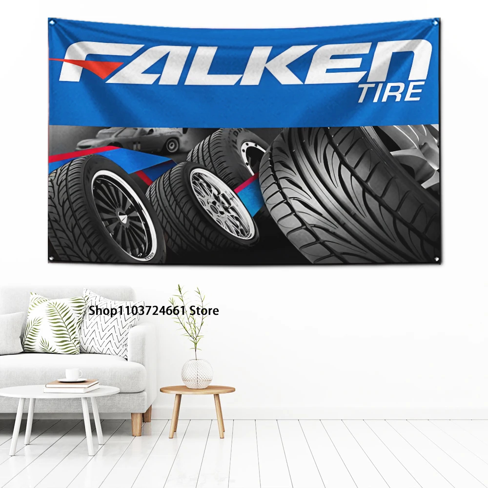 60x90cm Falkens Tire Flag Polyester Digital Printing Banner for Garage Wall Art Out Door Decoration