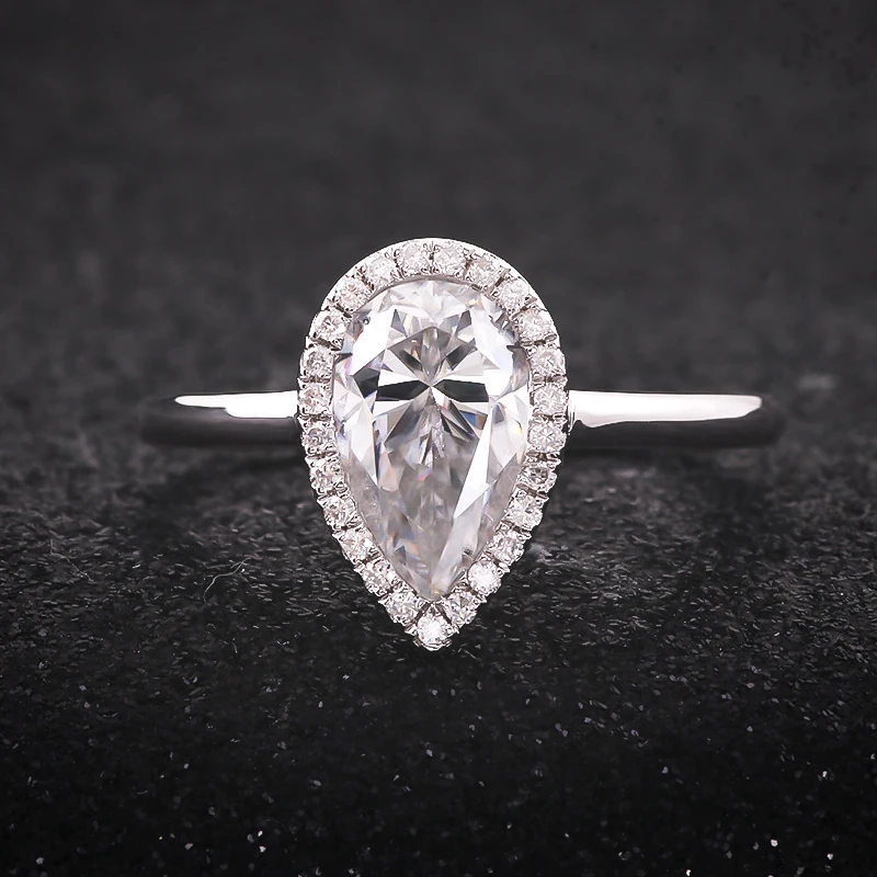 

Женское обручальное кольцо с муассанитом в Провансе грушевидной огранки, 10 К/14 К/18 К, однотонное золото DEF, цвет VVS1, повседневное ношение