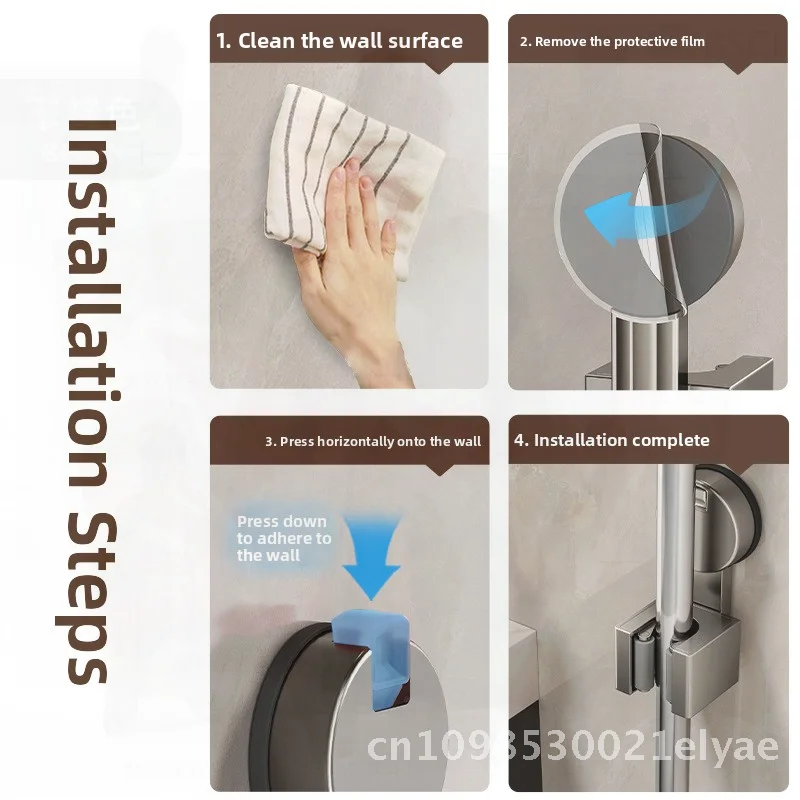 

Non-Perforated Suction Cup Mop Clip Hook Strong Fixed Bathroom Wall Hanger for Mop Broom - ABS Rubber Silicone Single Hook