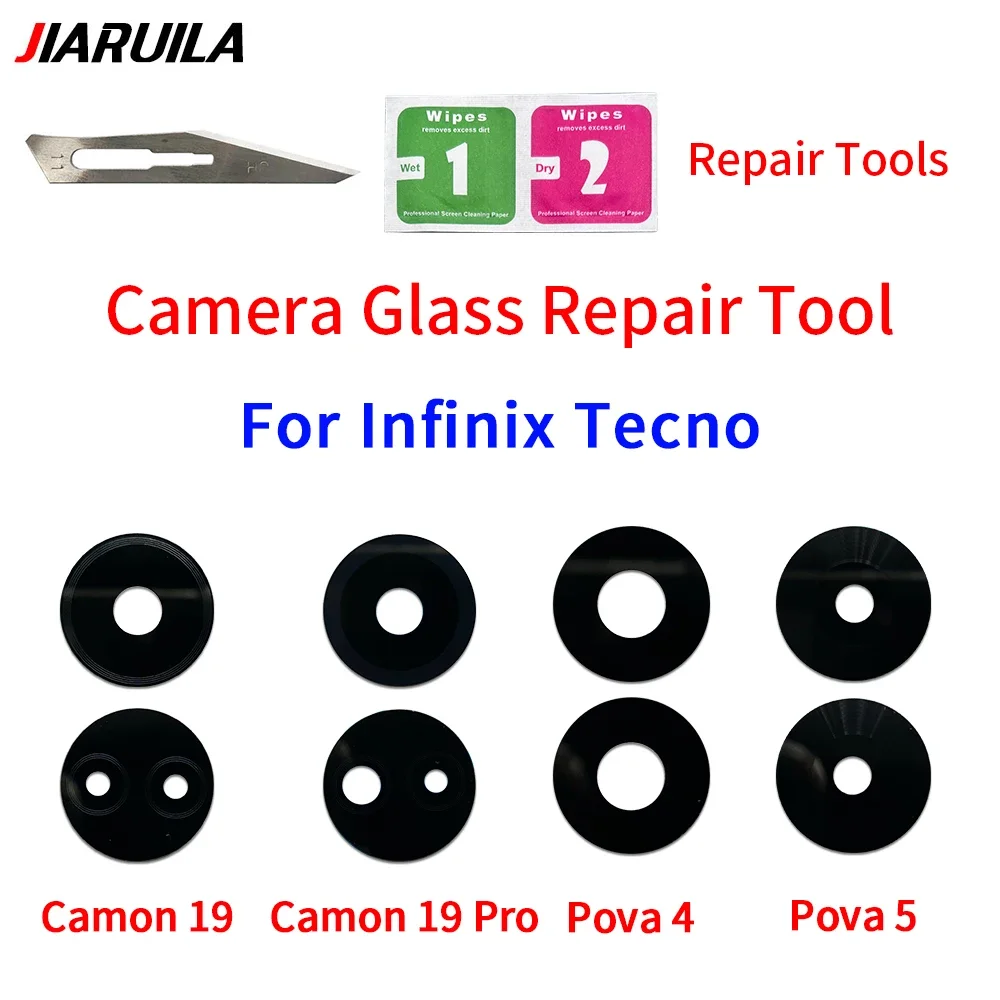 Camera Glass Lens Back Rear Camera Glass Lens with Glue For Infinix Tecno Spark 10 Pro KI7 10C 20 KJ5 KG6 20c Spark Go 2023