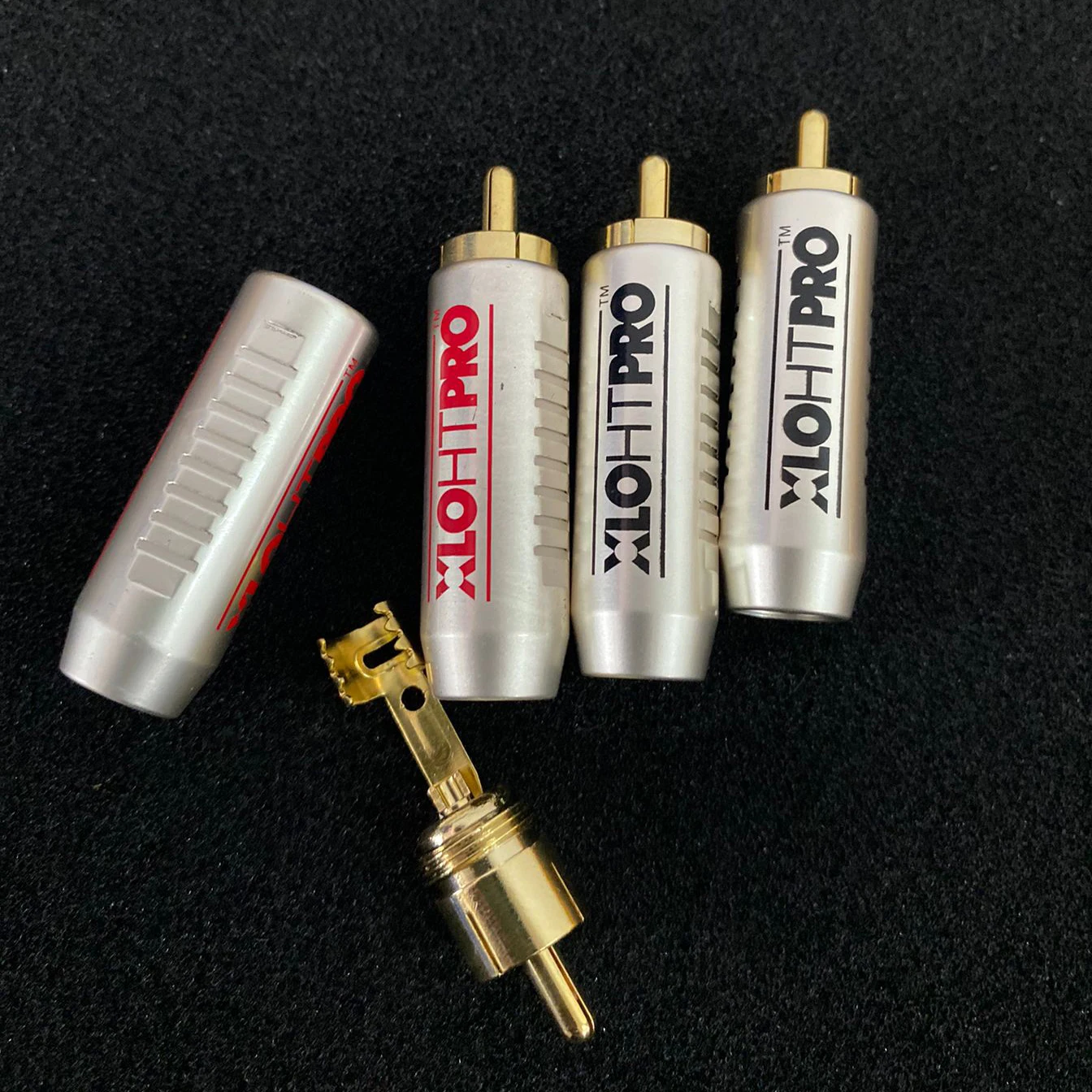 Hi End XLO wtyk RCA pozłacana śruba blokująca wtyczka męska RCA złącze głośnikowe audio zamykana regulowana wtyczka