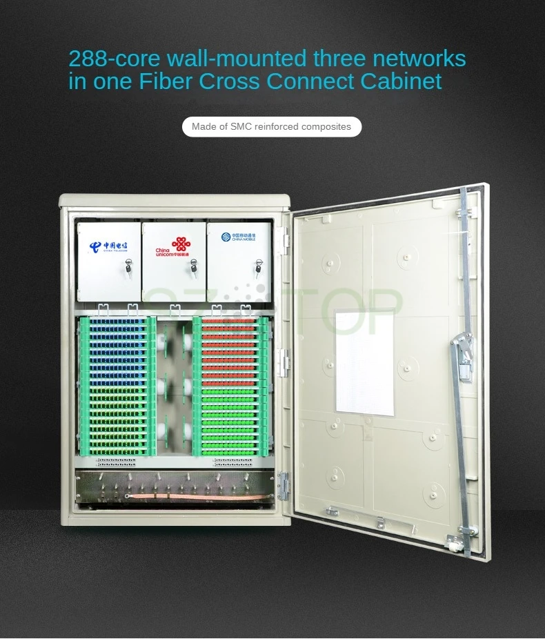 288 core SC Fiber Optical Cable Distribution Cabinet triple play in 1 optical cable frame ODF SMC FC 3 networks in 1 customized