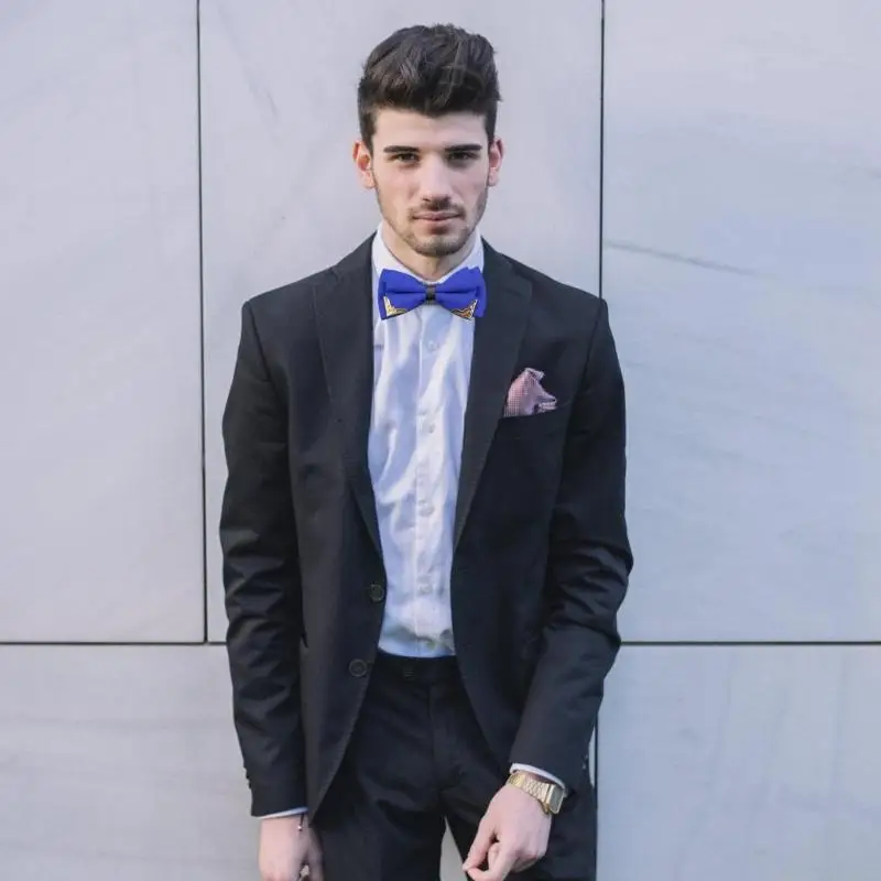 31BF British Men BowTie for Wedding Groom Best Man Polyester Multiple Color
