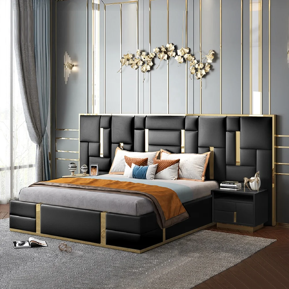 

FOCUS Wholesale Modern Bedroom King Size Bed With Luxury Bedroom Furniture Royal Hotel Bed Complete Set