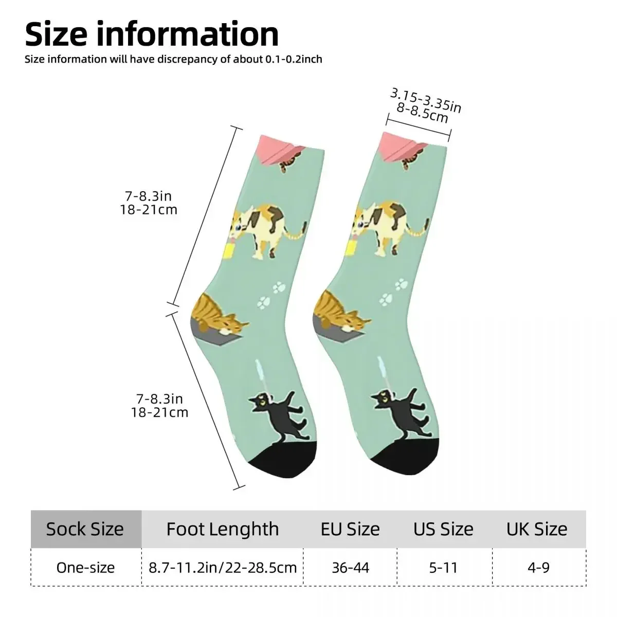 Cats Baking Cakes And Other Sweets Socks Harajuku Super Soft Stockings All Season Long Socks Accessories for Unisex Gifts