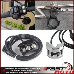 Barra de mango para Harley Dyna Street Glide Sportsters AERO AERO-A XL1200 v-rod, 2 botones, 3 cables, interruptor, paseo en aire, 1''