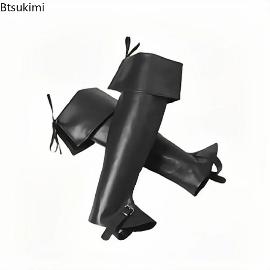 الرجعية القرون الوسطى الفايكنج شين الحرس بولي Leather الجلود واقي أحذية بلاستيك Spats عصر النهضة الجراميق فارس الساق الحرس تأثيري حلي اكسسوارات