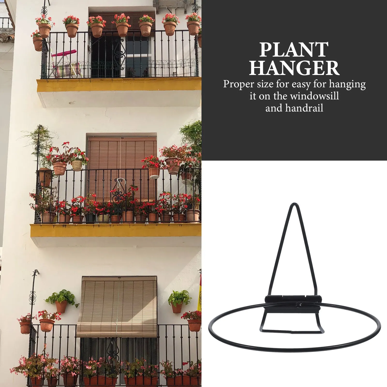 

2pcs Hanging Flower Pot Stand 17cm Foldable Iron Balcony Planter Railing Plant Hanger Shelf Outdoor Indoor Flower Pot Holder