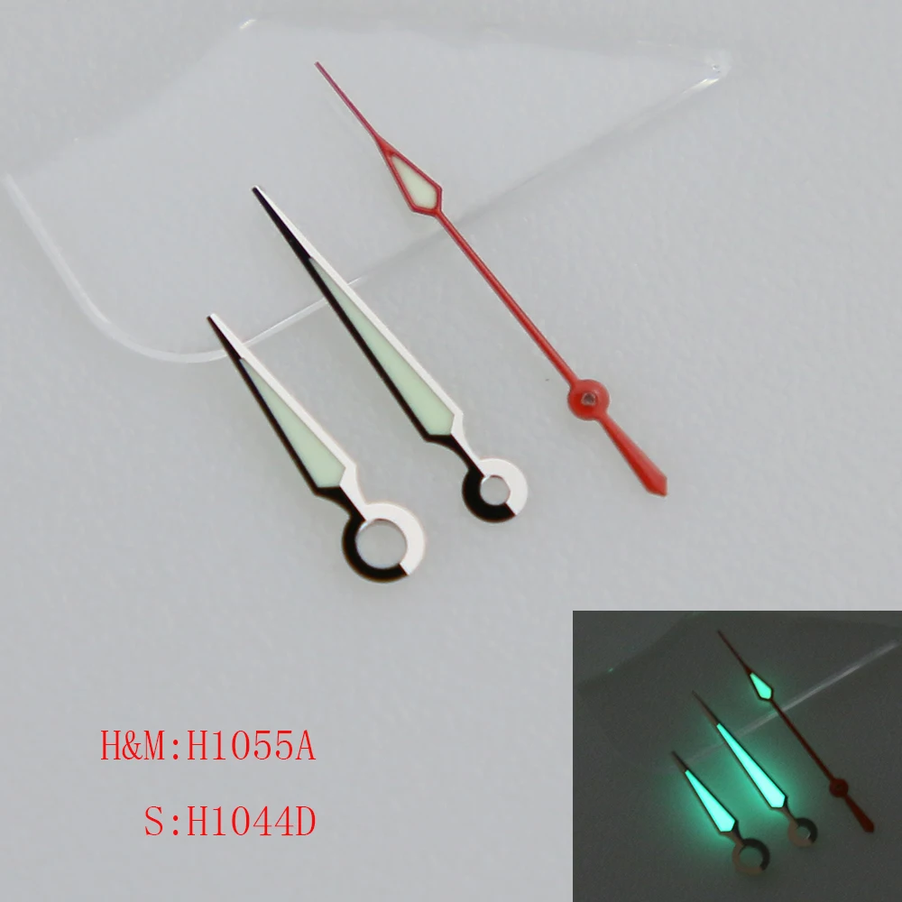 1055 Cut Face Super C3 Green Luminous  Fit NH34 35 36 38 70 Automatic Movement SKX007 Watch Hands