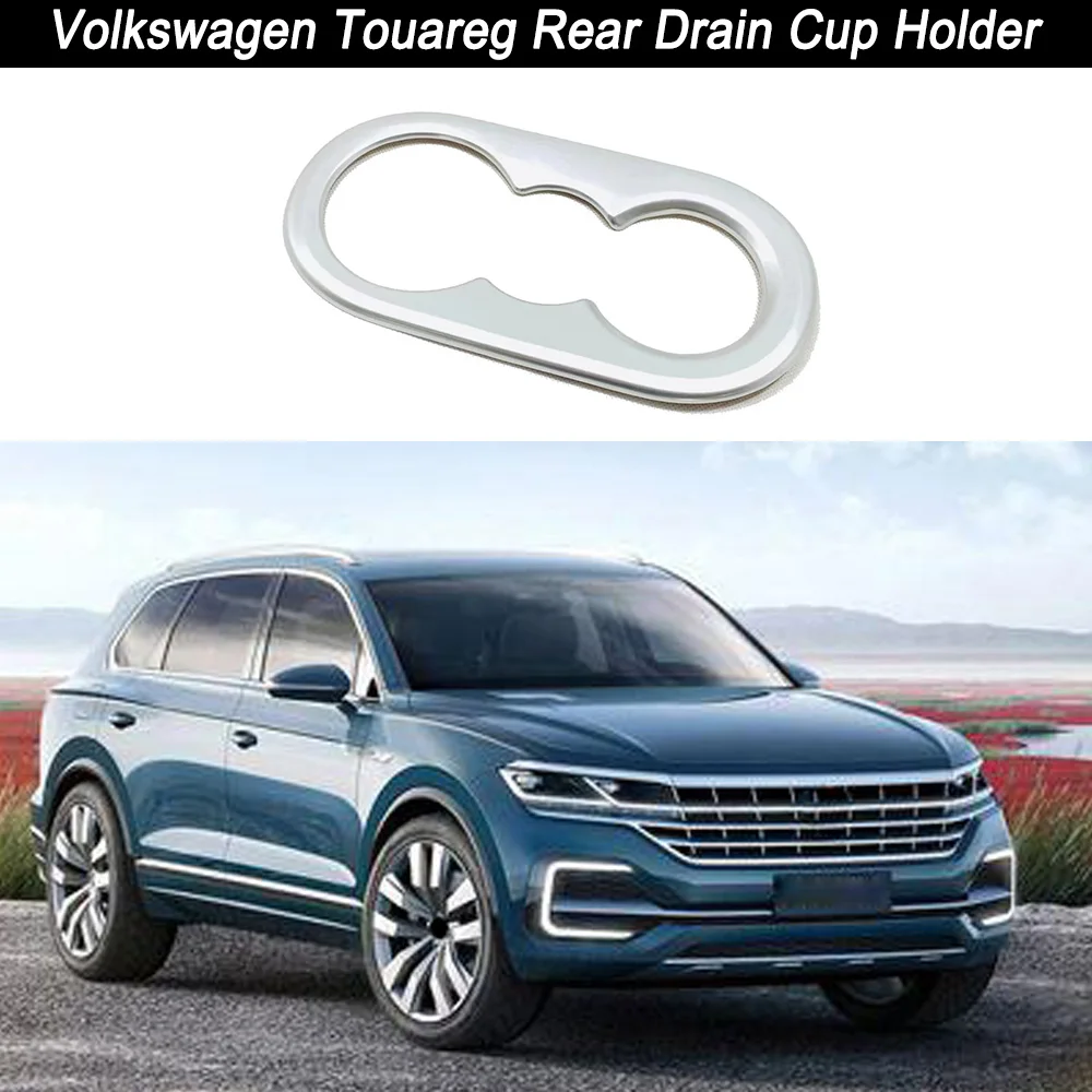 

Car Accessoriesr Styling For Volkswagen Touareg Carbon Fiber Interior Rear Drain Cup Holder Panel Frame Protector 2020 2022 2023