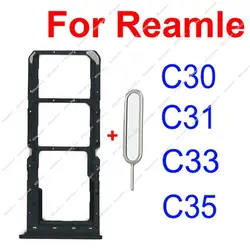 For Realme C30 C31 C33 C35 SIM Card Tray Dual Sim Card Slot Tray Holder SD Card Reader Adapter Replacement