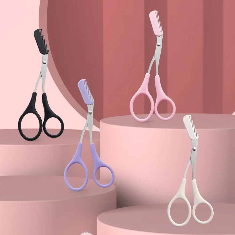 

Eyebrow Trimmer Scissors with Eyebrow Comb Stainless Steel Eyelashes Eyebrow Beauty Scissors Novice Trimming Scissors