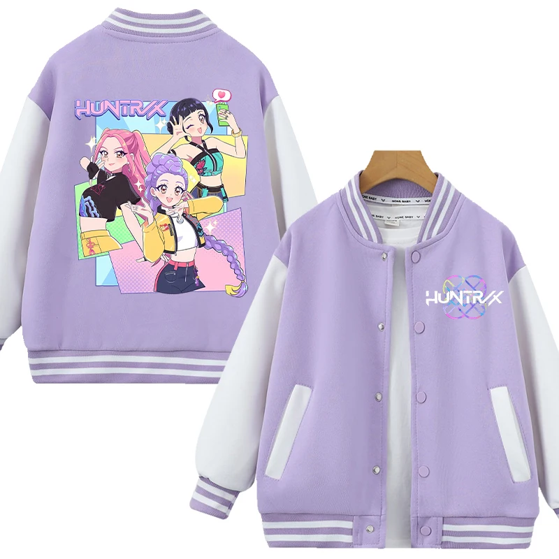 Nueva chaqueta para niños K Pop Demon Hunters, abrigo con estampado de figura de dibujos animados Kawaii, abrigo bonito de otoño para niños, ropa de invierno para niñas
