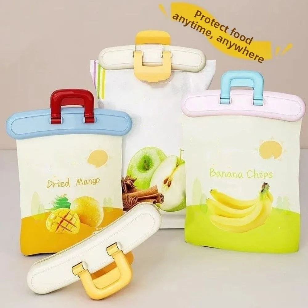 

3 Pieces Dopamine Food Sealer Clip Wide Open Decorative Bag Sealing Clip Hanging Hole Moisture Proof Airtight Food Clip Kitchen
