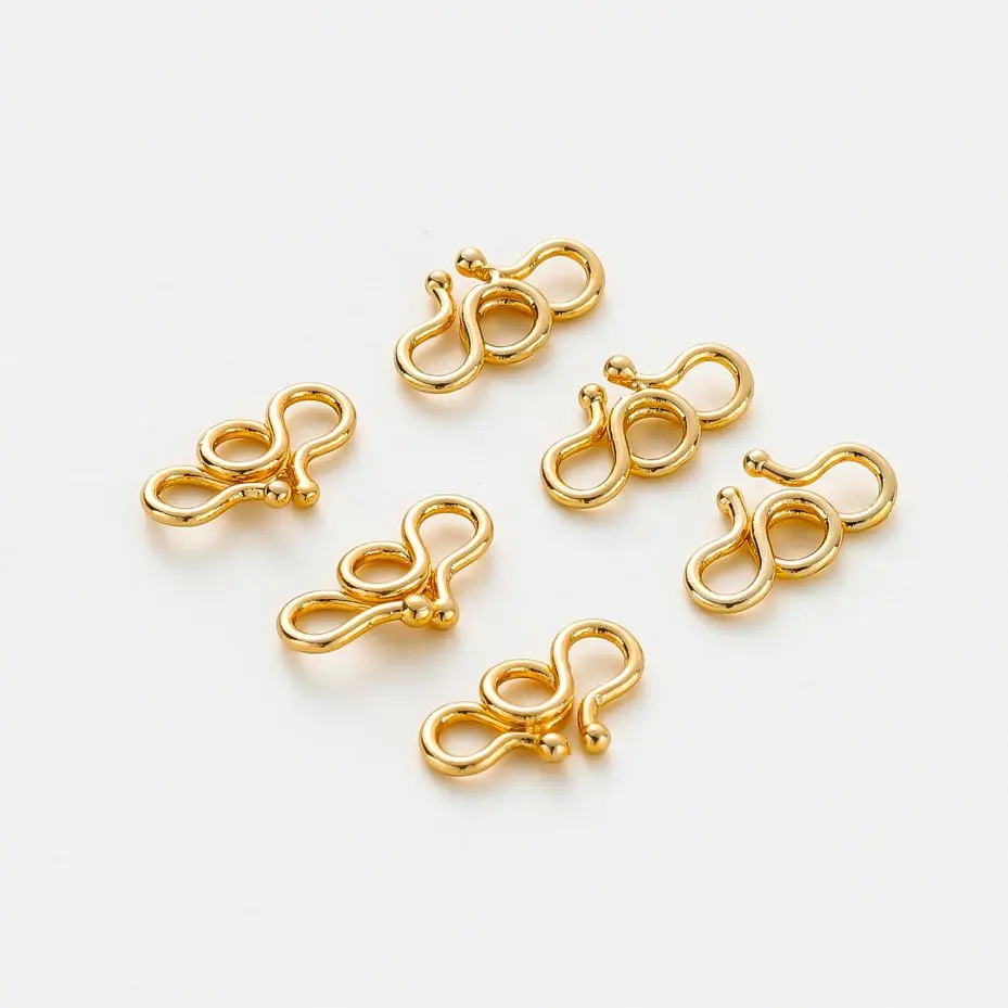 

20Pcs 14K/18K Flower Clasps Gold Plated Brass Bracelet Necklace Connectors for Jewelry Making Accessories