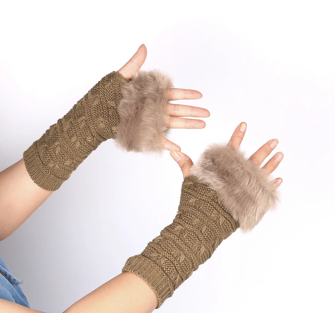 All-match Furry Sleeves Warm Arm Sleeves Knitted Arm Sleeve Simplicity Decorative Sleeve Clothing Accessories Hemp Gloves