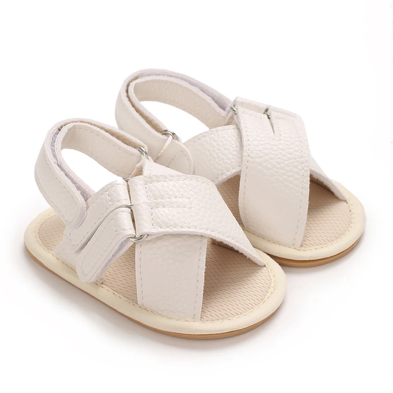 Sandalias de goma PU para recién nacido, zapatos bonitos con punta abierta, suela suave, antideslizantes, para cuna de niño en edad preescolar, de 0 a 18 meses