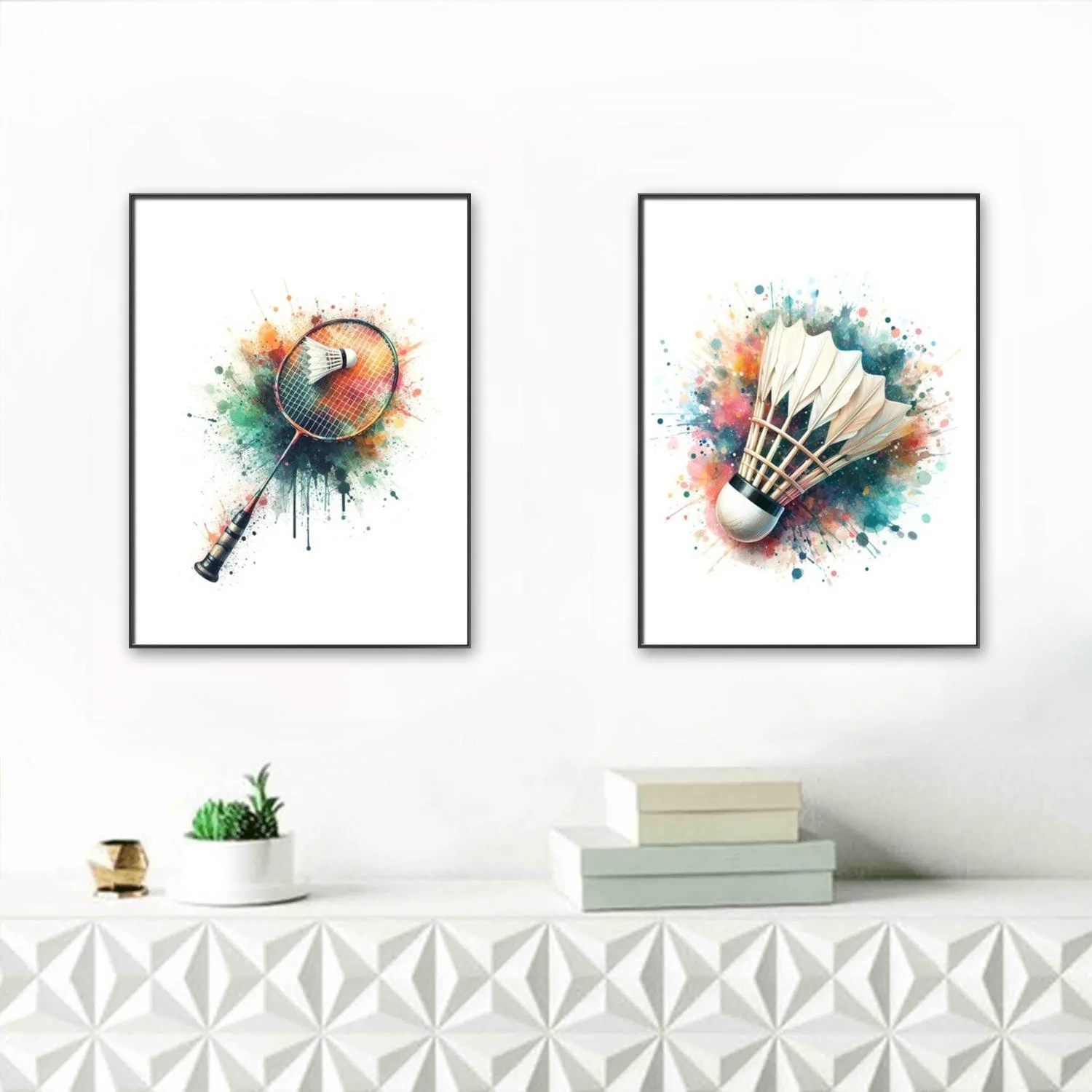 Badminton Art DIY Diamond Painting Customizable Sports Posters Mural 5D Diamond Embroidery Wall Decor Room Decor DIY Gift