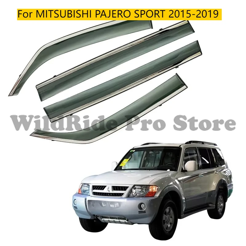 

Vent Visors Window Deflectors Rain Sun Guard Car Side Door Visor Wind Shield Deflectors for MITSUBISHI PAJERO SPORT 2015-2019