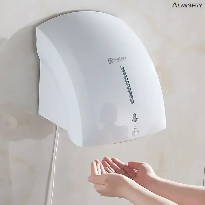 

Fully automatic induction hand dryer. Small for household. High speed. Hotel & bathroom use.