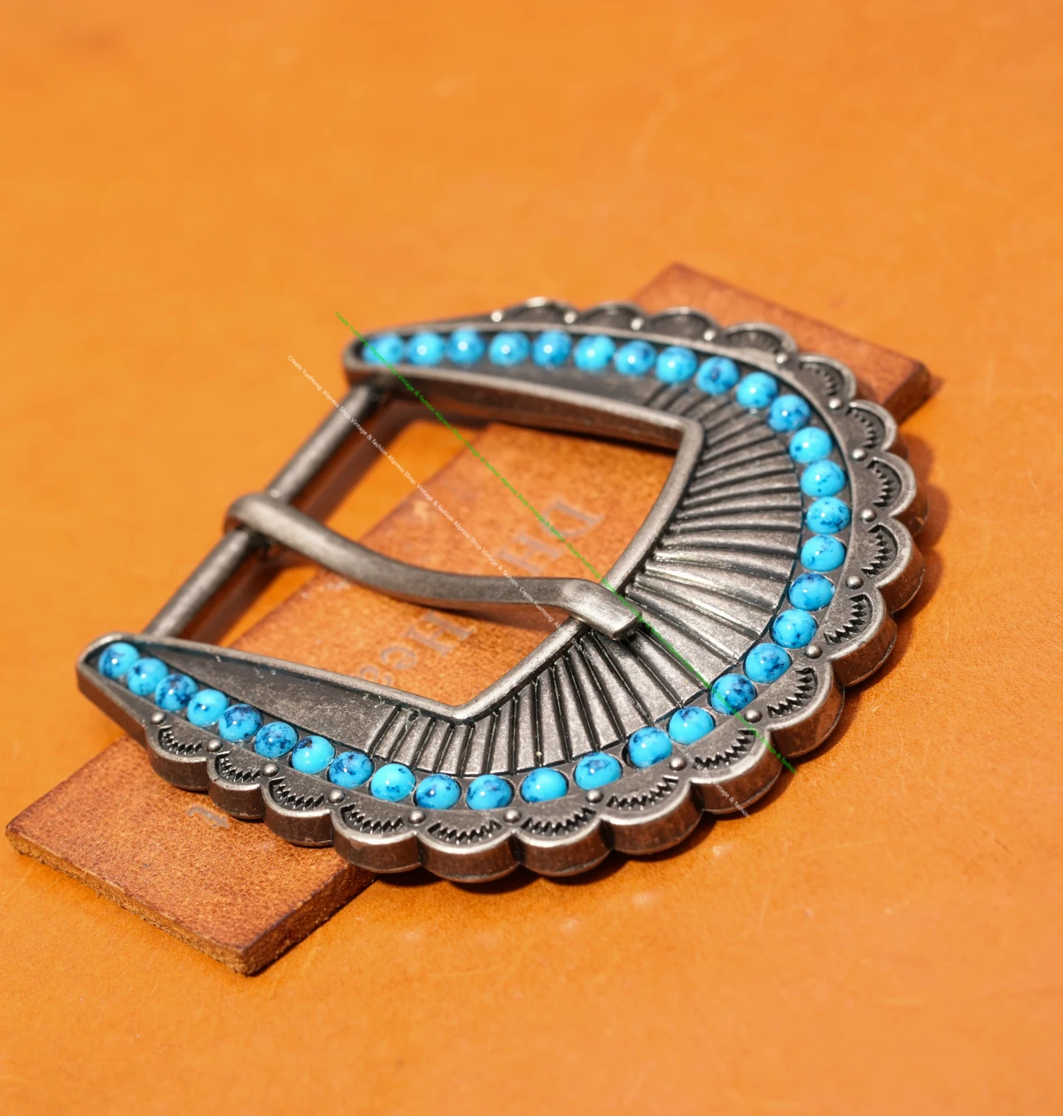 38 مللي متر الرجال خمر الفضة معدن جنوب غرب الفيروز حبة البطانة صدفي دبوس حزام مشبك الجلود الحرفية مشبك صالح 38 مللي متر حزام