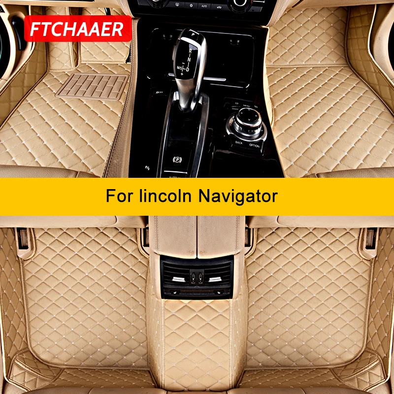 FTCHAAER Custom Car Floor Mats For lincoln Navigator 2002-2024 Auto Carpets Foot Coche Accessorie