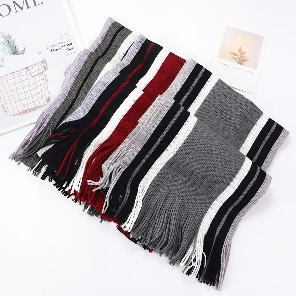 

Quality Business Affairs Scarves Warm Winter Male Echarpe Scarves with Tassels Tassel Scarf Scarf Fringed Muffler Striped Scarf