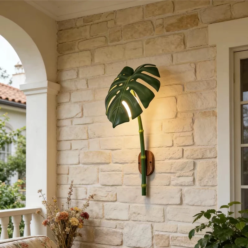 

Modern Home Decoration Outdoor Bionic Bamboo Wall Lamp Creative Vintage for Garden Balcony Aisle Restaurant Living Room De Salon