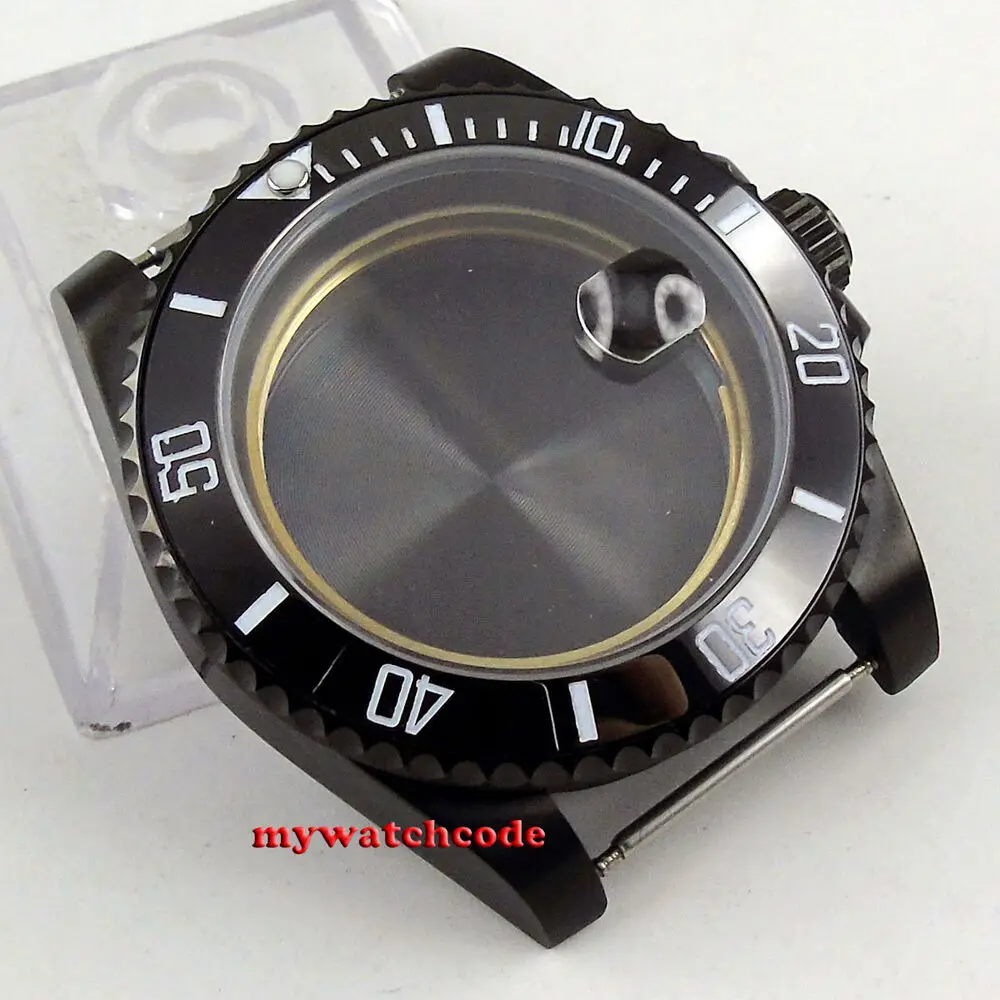 40Mm Sapphire แก้วเซรามิค Bezel PVD นาฬิกา Fit Eta 2824 2836การเคลื่อนไหว