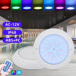 ABS-IP68 waterproof underwater light -AC12V Pool light RGB remote control color-changing resin filled outdoor lighting 18W25W35W