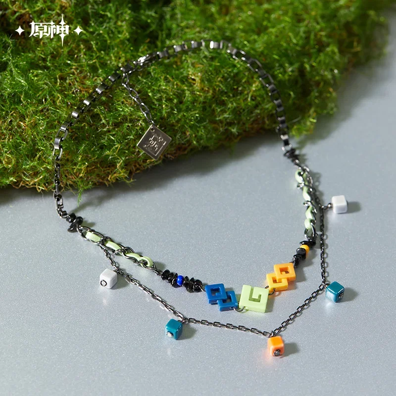 

[Official Merchandise] Anime Genshin Impact Kinich Cosplay Theme Impression Double Layer Short Necklace Preorder Ship in 2025.07