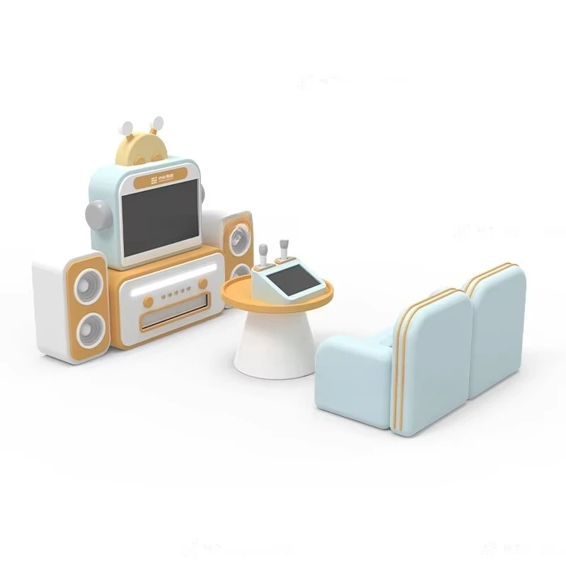 어린이 놀이 장비 노래방 세트 컨트롤 데스크 소파 테이블 장식용 스피커 인터랙티브 놀이 장비