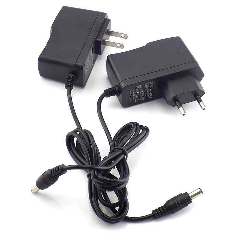 Adaptador de alimentação Carregador, AC para DC, 5V, 1A, 1000mA, Plug UE, Conversor 100V-240V, 5.5x2.1mm, Faixa de LED, CCTV, Câmera, L19