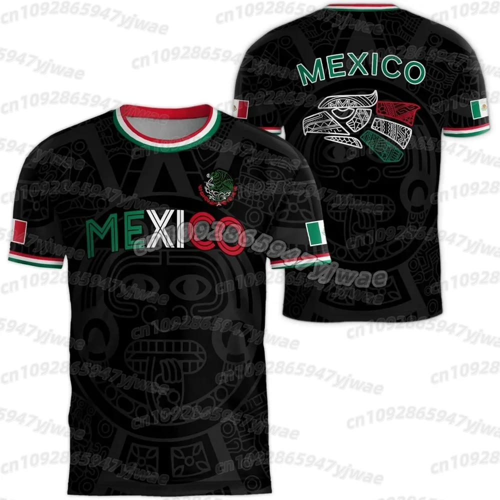 2026 Mexiko Nationalflaggen-Print Herren Damen Kurzarm T-Shirt 3D-Druck Tees Outdoor Fußballtrikot Sport Freizeit Herren Oberteile – Detail 9