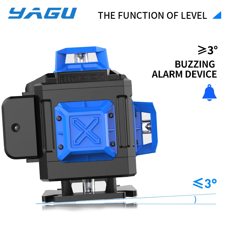 Imagem -05 - Yagu 4x360 ° 16 Linhas de Nível Laser de Alta Precisão 4d Linha Verde Nivelamento Automático 360 Linhas Cruzadas Horizontais e Verticaislaser