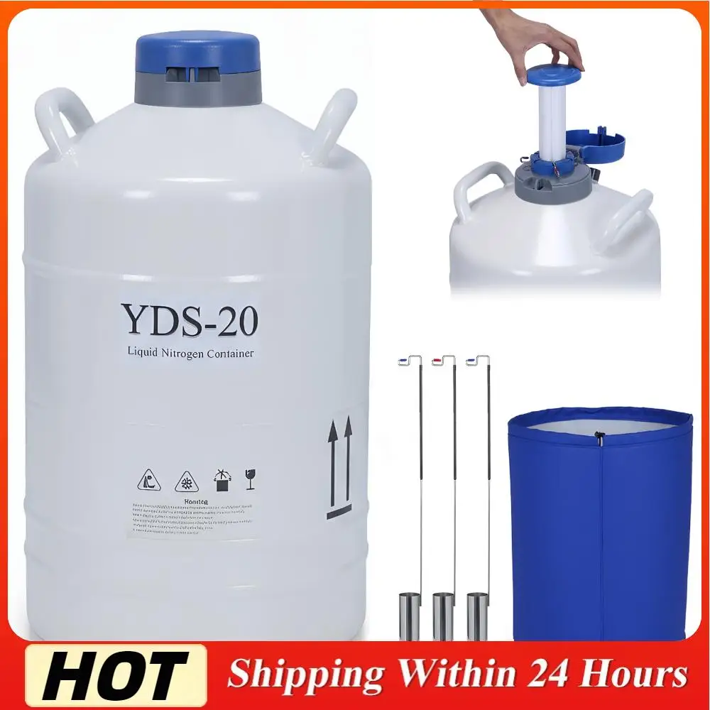 

20L Cryogenic Container with 3 Canisters & Carry Bag Liquid Nitrogen Transport Container for Beauty Industry Semen Preservation