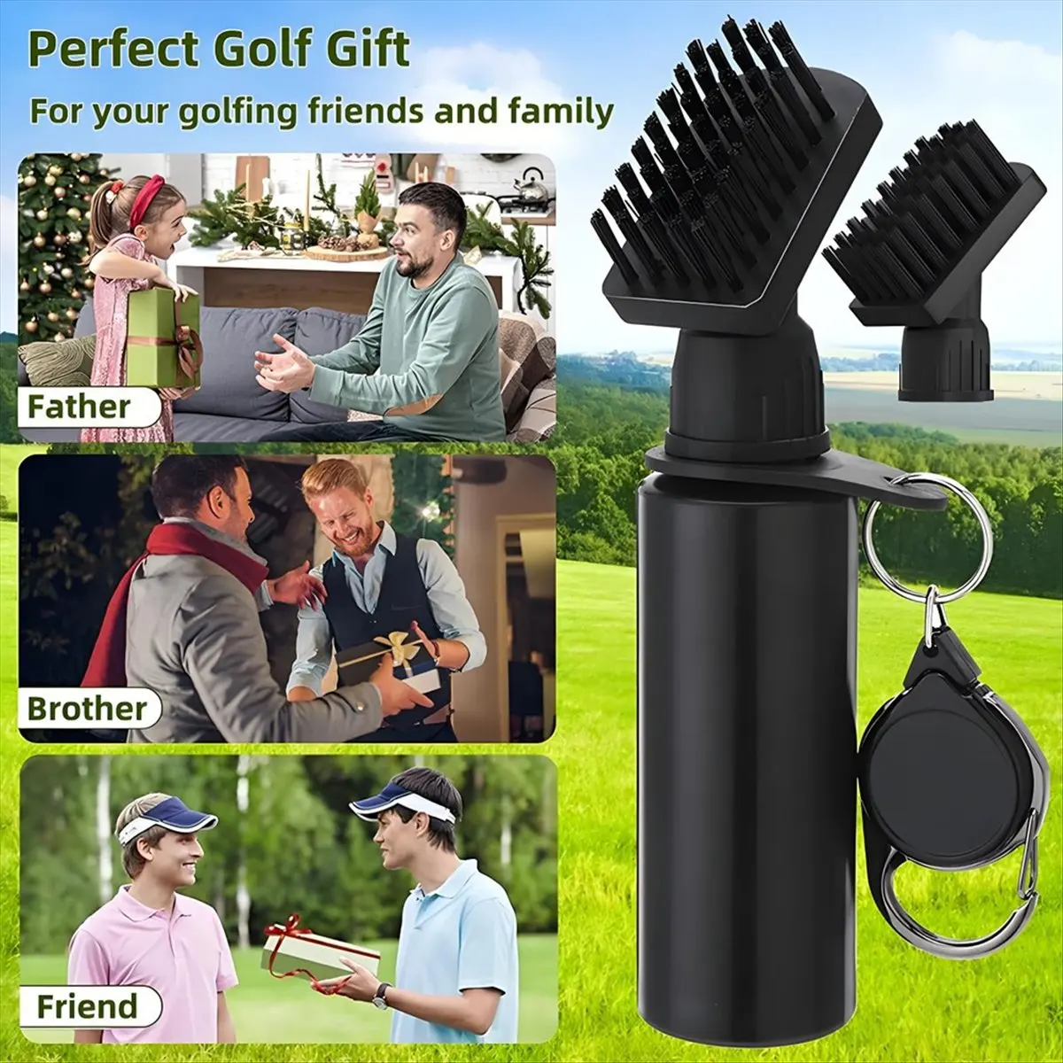 ABST Golf Club Cleaner Brush with Scalable Retainer Clip and Squeeze Water Bottle 7.5 Inches Holds 4 Ounces of Water - view 5