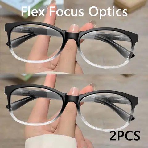2 Pack Reading Glasses Multifocal Reading Glasses Focus Auto Adjusting Optic Readers Reading Glasses Ranges 2.0 L1