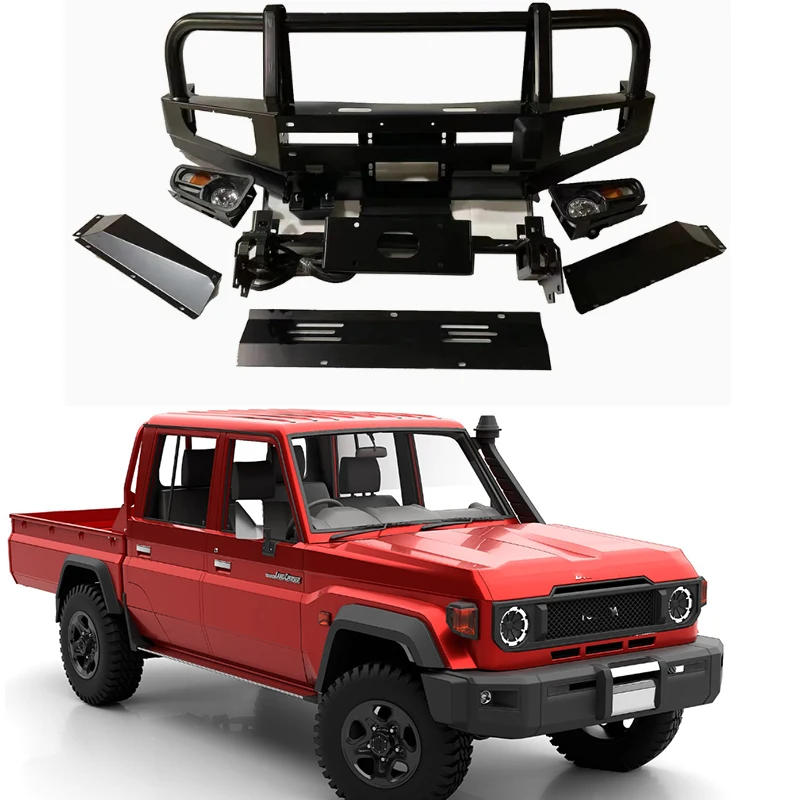 

Auto Parts Front Bumper Winch Bull Bar For Toyota LC79 2024+ Hilux For Land Cruiser Prado For 4Runner New Upgrade Rear Position