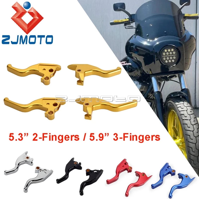 

For Harley Softail Low Rider S FXLR FXLRS FXBB FXBR 5.3" 5.9" M8 Standard Hand Brake Clutch Levers 2-3 Fingers Control Lever