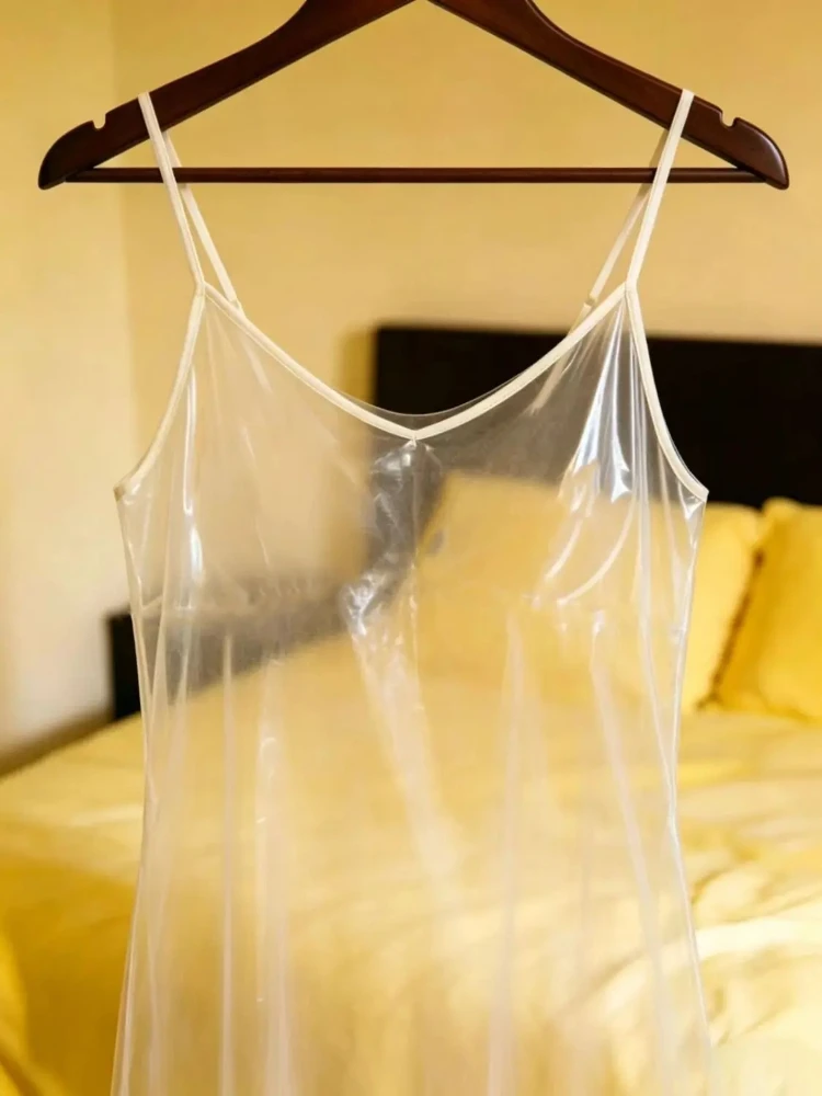 

Sexy Room Home Pajamas Women Dress Sexy Transparent EPU Ultra-thin 0.04mm Plastic Bralette Pajamas Close-fitting Show Costume
