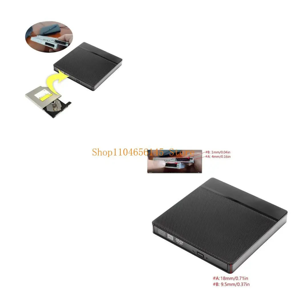 

5asd External ODD/HDD Device Case Box Usb3.0 / Type-C for High Speed 12.7mm 9.5mm Connector Optical Drive Case