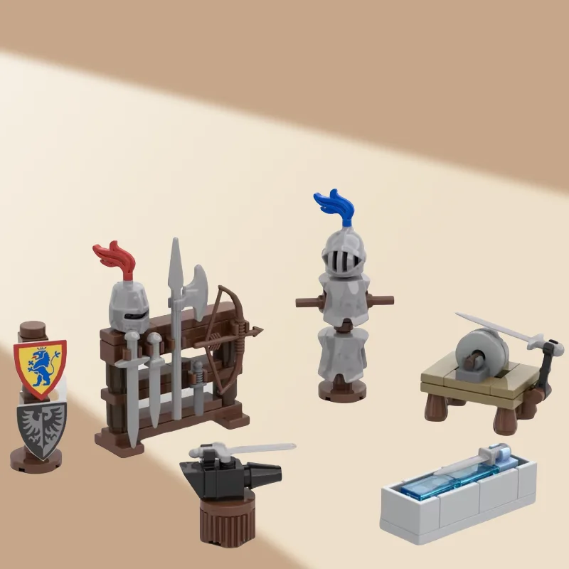 Accessoire d'outil de forgeage médiéval modèle MOC assemblage de petites particules jouet bloc de construction article d'affichage 90 pièces. Convient pour tous les ho