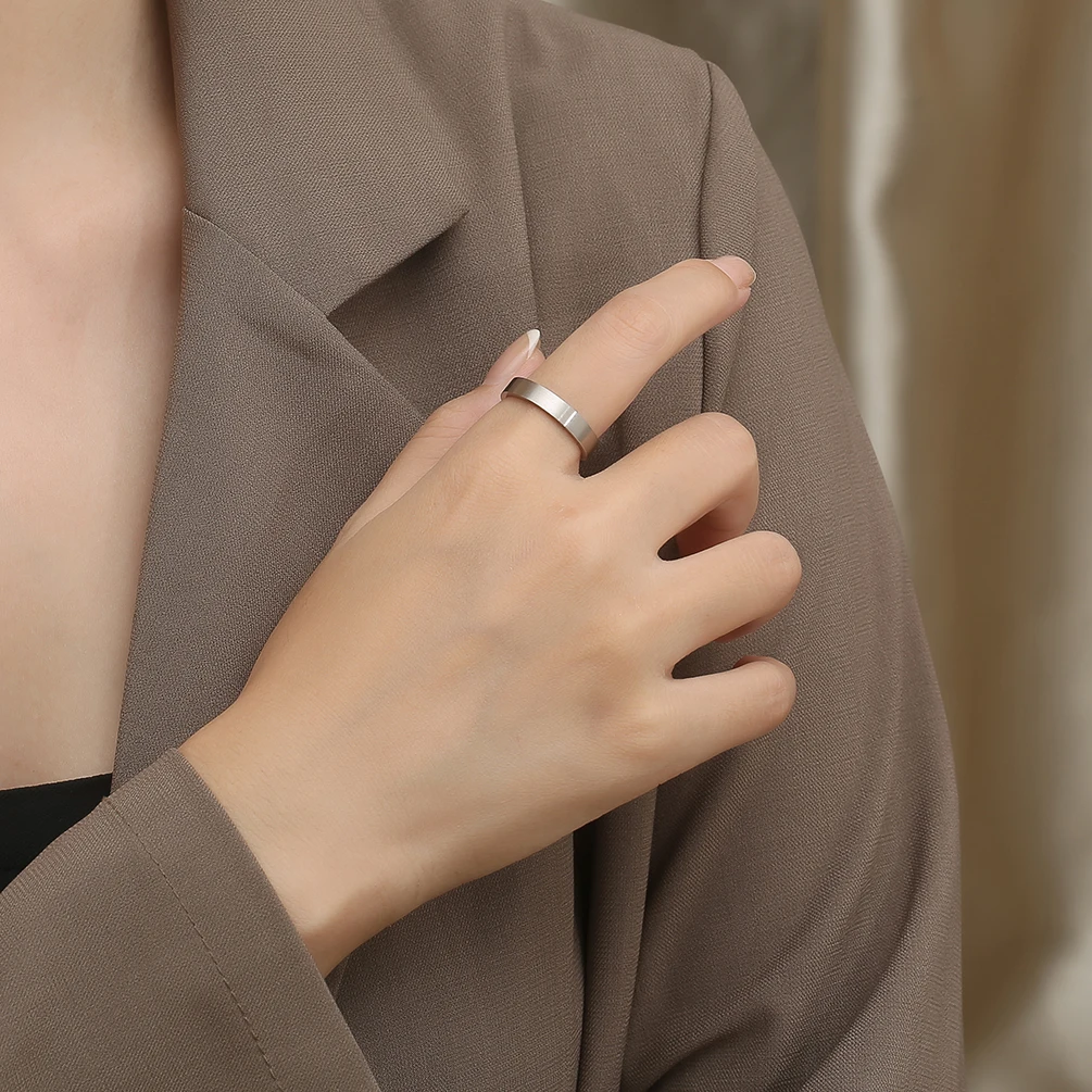 DARHSEN-خواتم بسيطة من الستانلس ستيل للرجال ، مجوهرات عصرية للجنسين ، رمادي ، أزرق ، أسود ، لون ذهبي ، مقاس 5 ، 6 ، 7 ، 8 ، 9 ، 10 ، 11 ، 12 ، 4 مللي متر #6