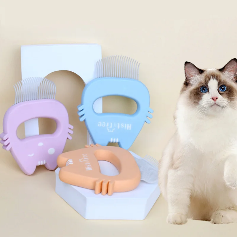 1pc Creative Soft Bent Needle Cat Head Shape Cat Floating Hair Comb Cat Hair Removal Needle Comb Pet Supplies
